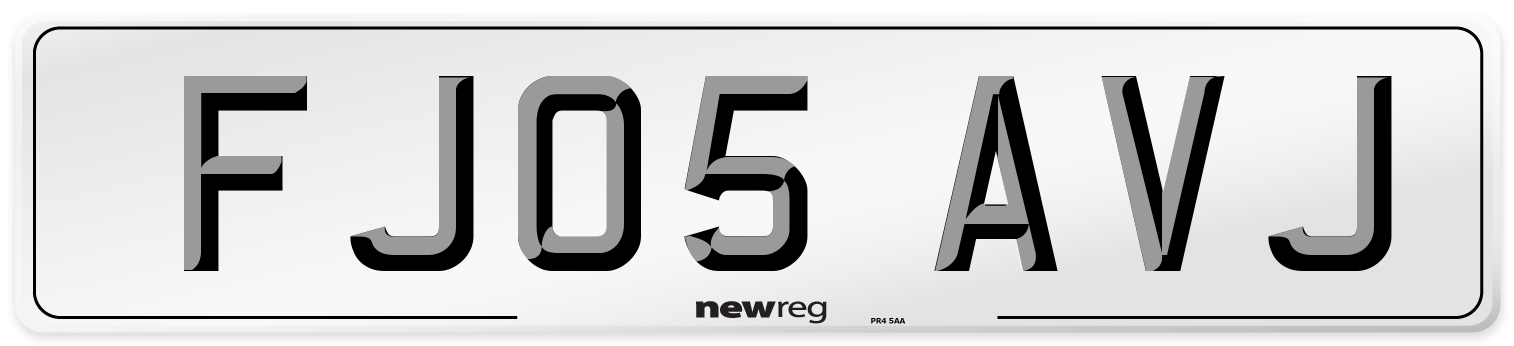 FJ05 AVJ Number Plate from New Reg